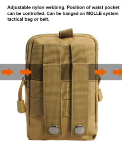 Tan Tactical Waist Belt Bag - Back View