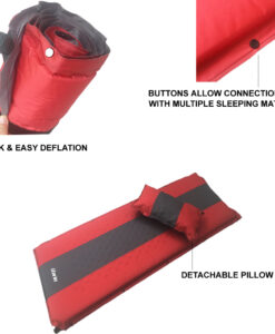 Self Inflating Camping Roll Mat with Buttons to Attach Multiple Mats