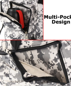 Camo backpack multi pocket design